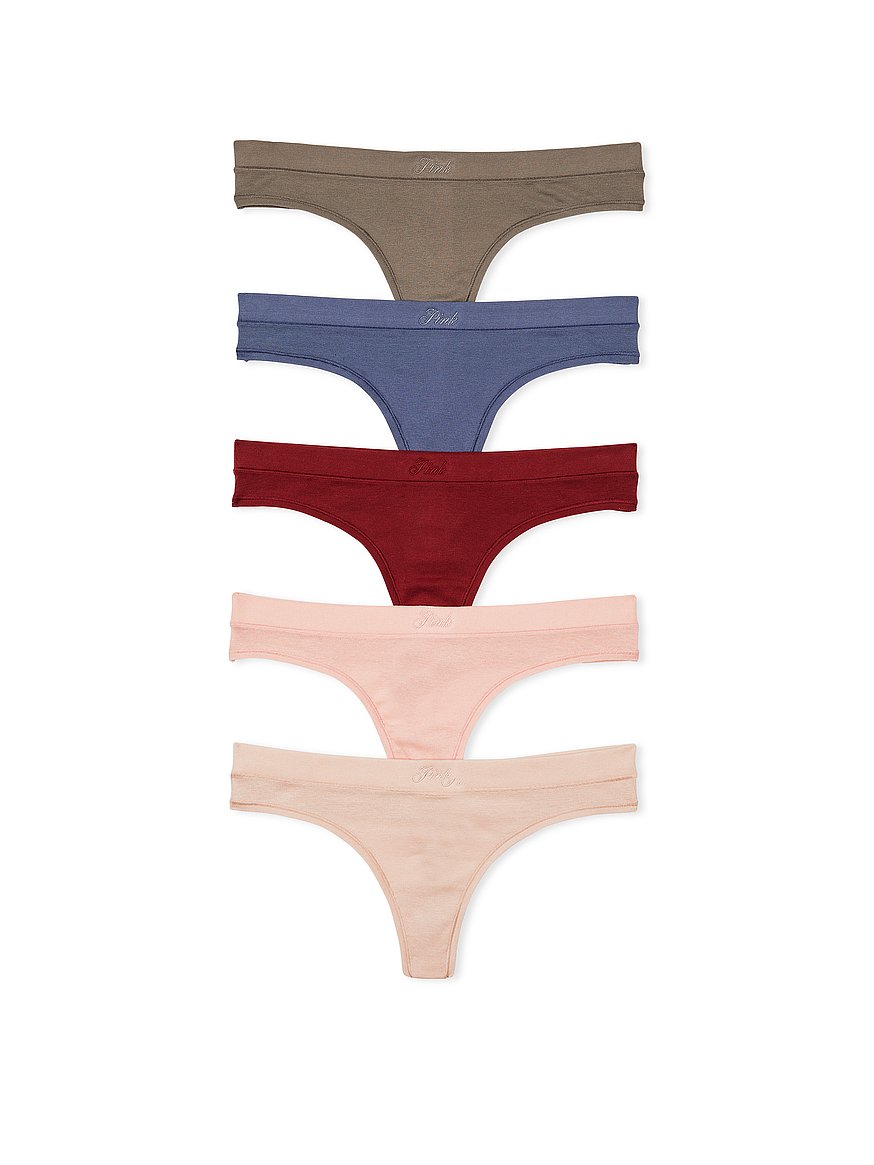 Buy 5-Pack Cotton Tea-Dye Thong Panties - Order Panties online