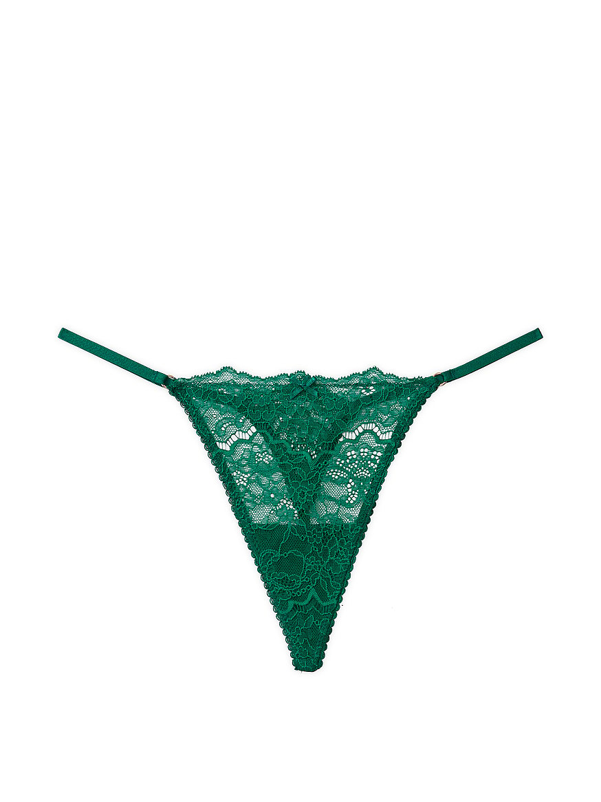 Victorias Secrets DREAM ANGELS Green Lace Push-UP Bra Set,V-Thong