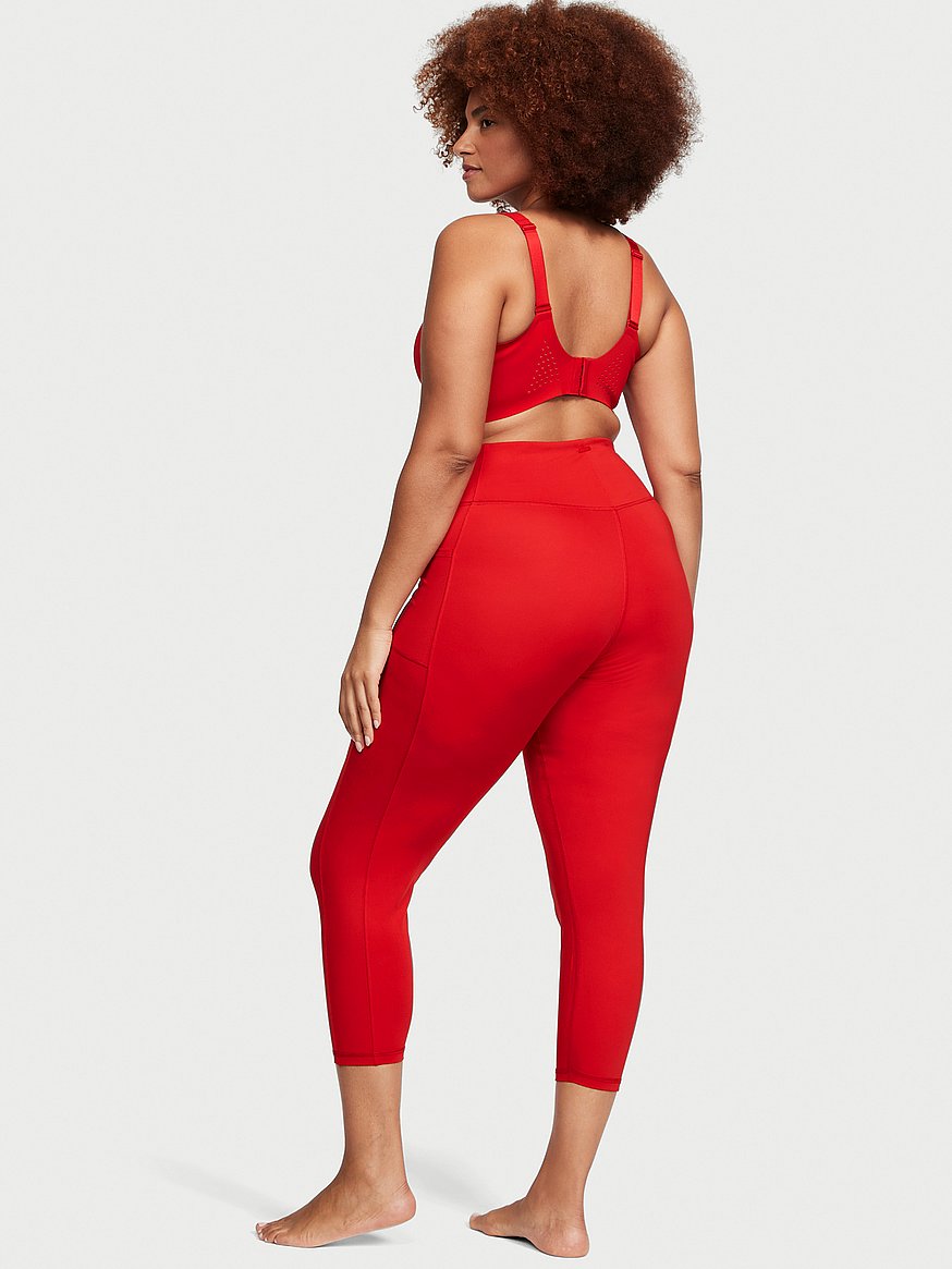 New Victoria's Secret VICTORIA SPORT 7/8 Roses Are Red Leggings XS LIMITED  EDIT 