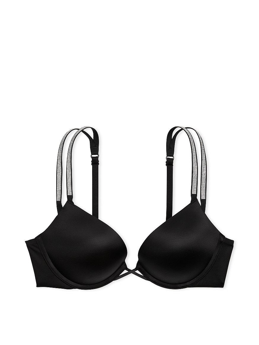 NEW $58 Victoria's Secret Sexy Little Things Black Lace Rhinestone Bra Large