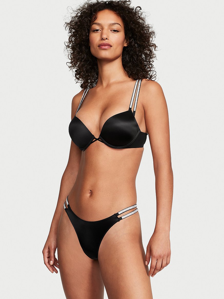 Buy Victoria's Secret Black Ivy Green Smooth Shine Strap Add 2 Cups Push Up  Bombshell Bra from Next Luxembourg