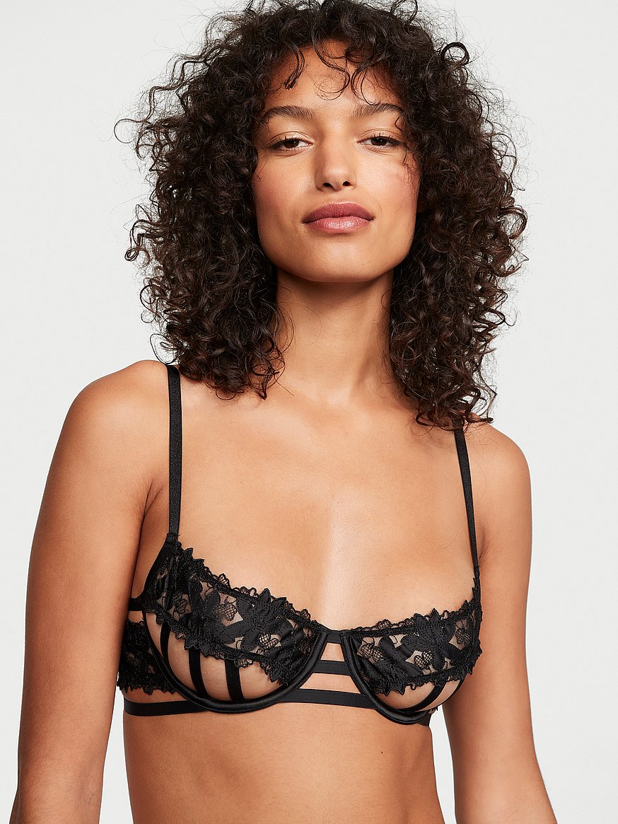 Black Flat Lace Bralette, Small Cup Style Bra ,pretty Mastectomy Top With  Matching Briefs or Thong. 