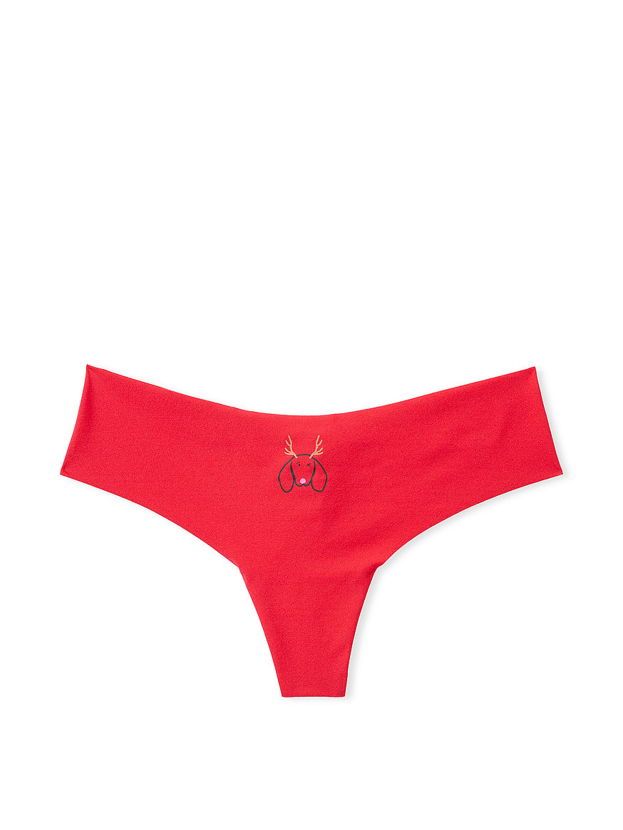 NEW VICTORIA'S SECRET NO-SHOW THONG PANTY PINK W/ STRAWBERRIES