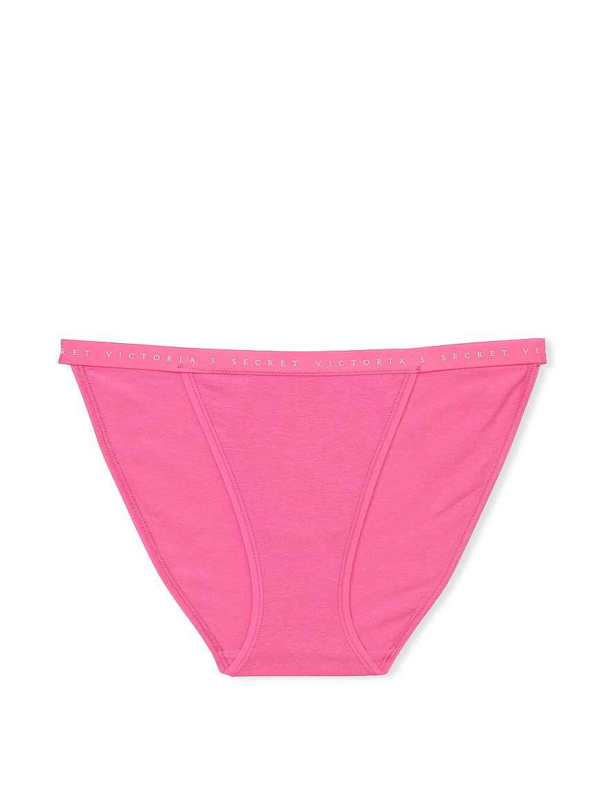 Cotton String Bikini Panties with Rhinestone Accent Detail (6-Pack)