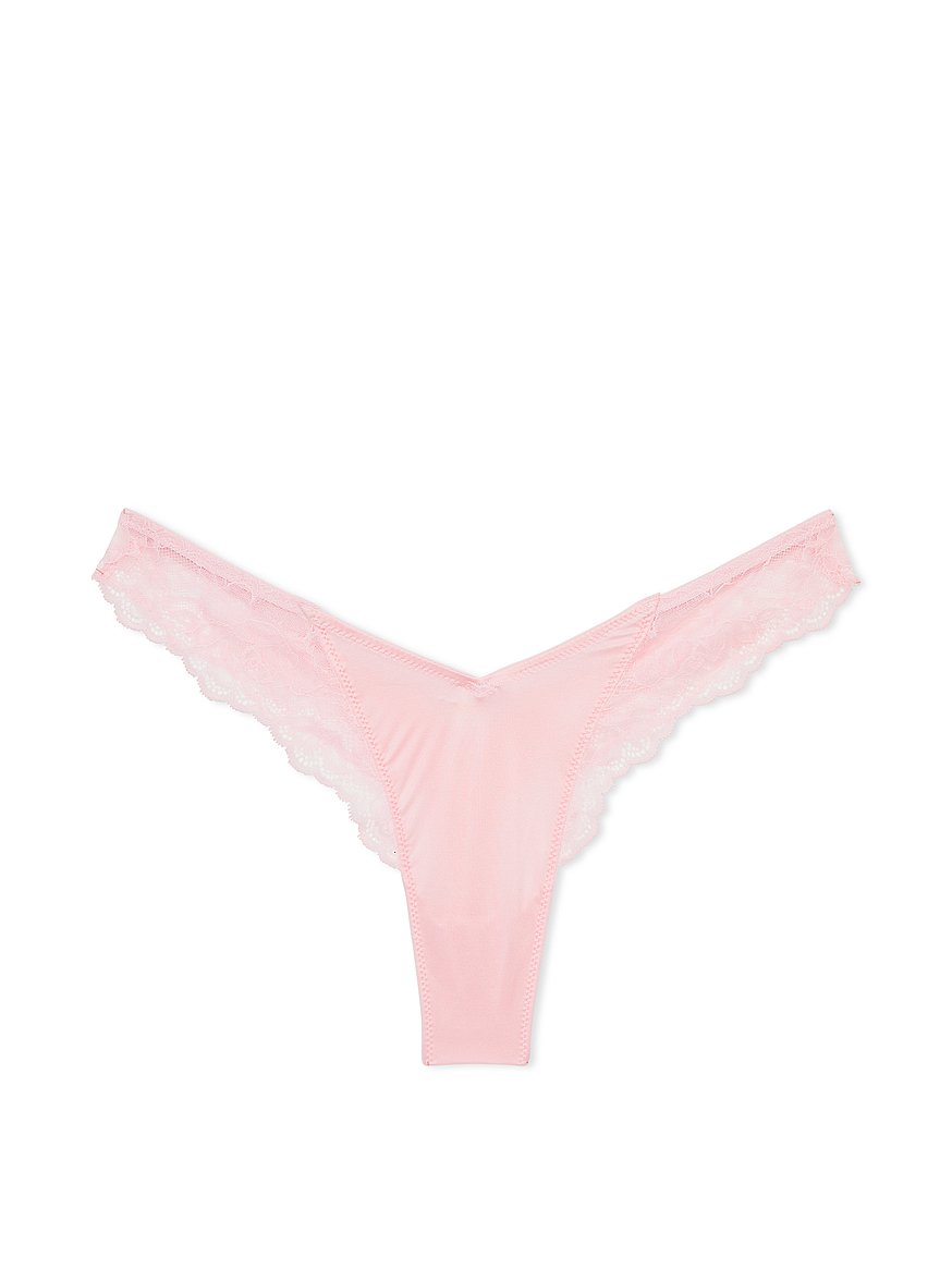 Victoria's Secret, Intimates & Sleepwear, Luxe Lingerie Eyelash Lace Itsy  Panty Thong Cheeky