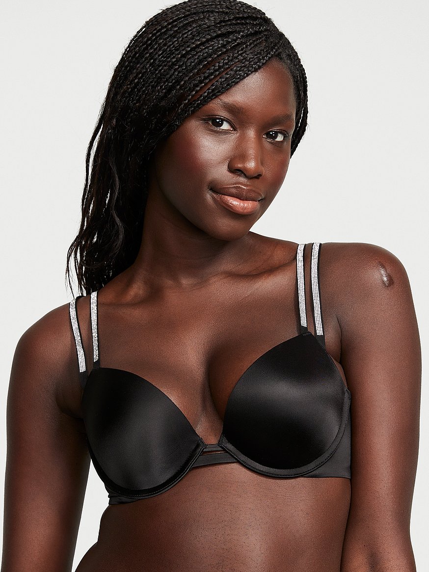 Victoria's Secret Bombshell Push Up Bra, Adds 2 Cups, Double Shine Strap,  Bras for Women (32A-38DDD)