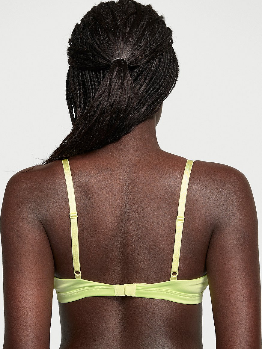 Buy Victoria's Secret Lime Citron Yellow Lace Front Fastening Push Up  T-Shirt Bra from Next Luxembourg