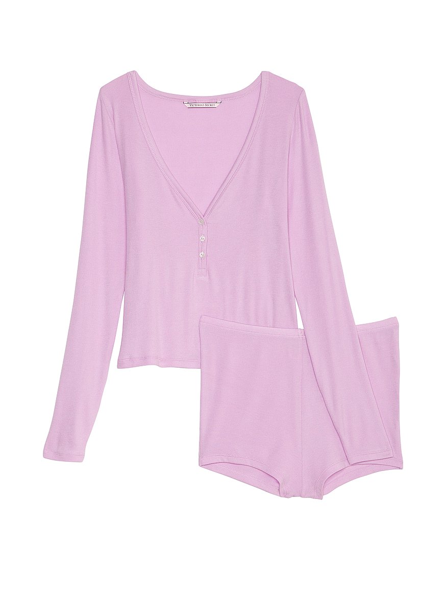 Buy Ribbed Modal Henley Short Set - Order Pajamas Sets online 1120114400 - Victoria's  Secret US