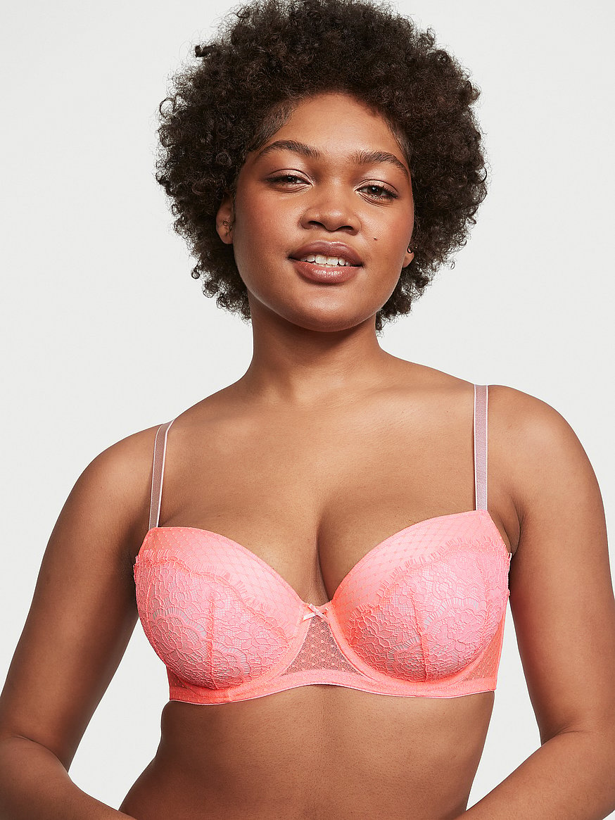 Buy Victoria's Secret Neon Peony Pink Lace Lightly Lined Demi Bra from Next  Malta