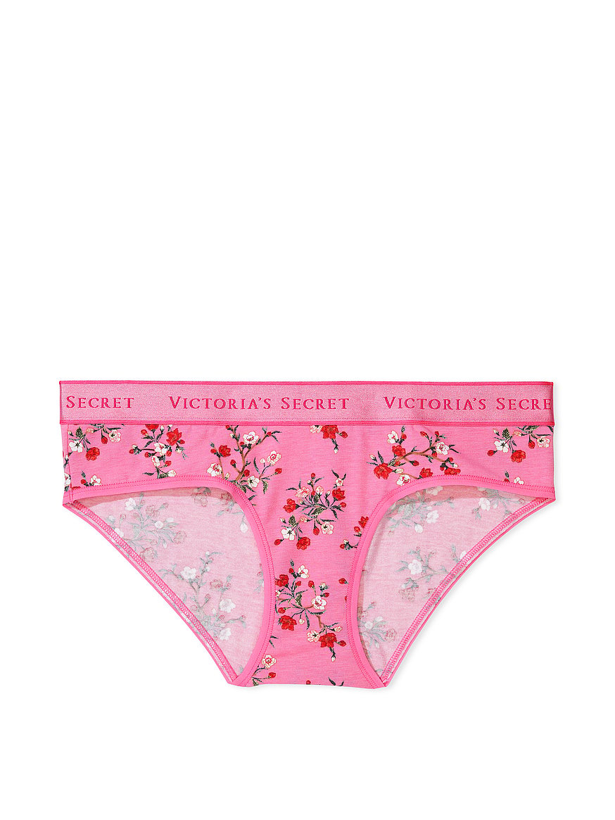 Victorias Secret PINK Sports Bra Floral W/Logo Band Panty Small 