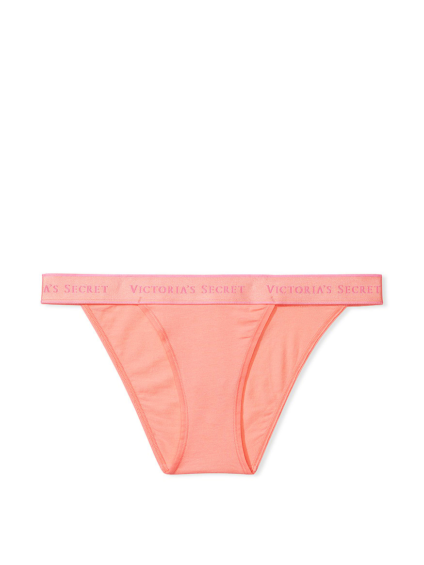 Victoria's Secret, Intimates & Sleepwear, Victorias Secret Nwt Purest  Pink Logo Band 0 Cotton Bikini Panty