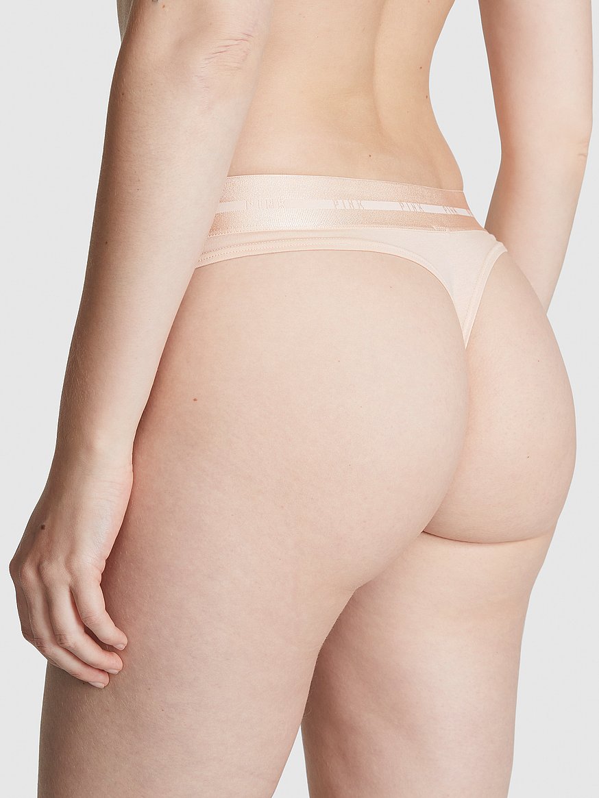 NWT VICTORIA'S SECRET PINK CHILLEST WRAPPER STRETCH SEAMLESS THONG