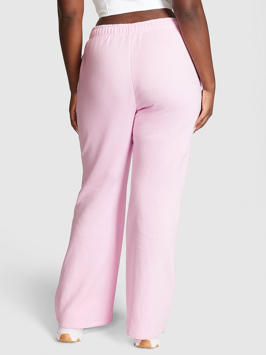 NWT VICTORIA'S SECRET LOVE PINK S pink flare pants Small silver sweatpants