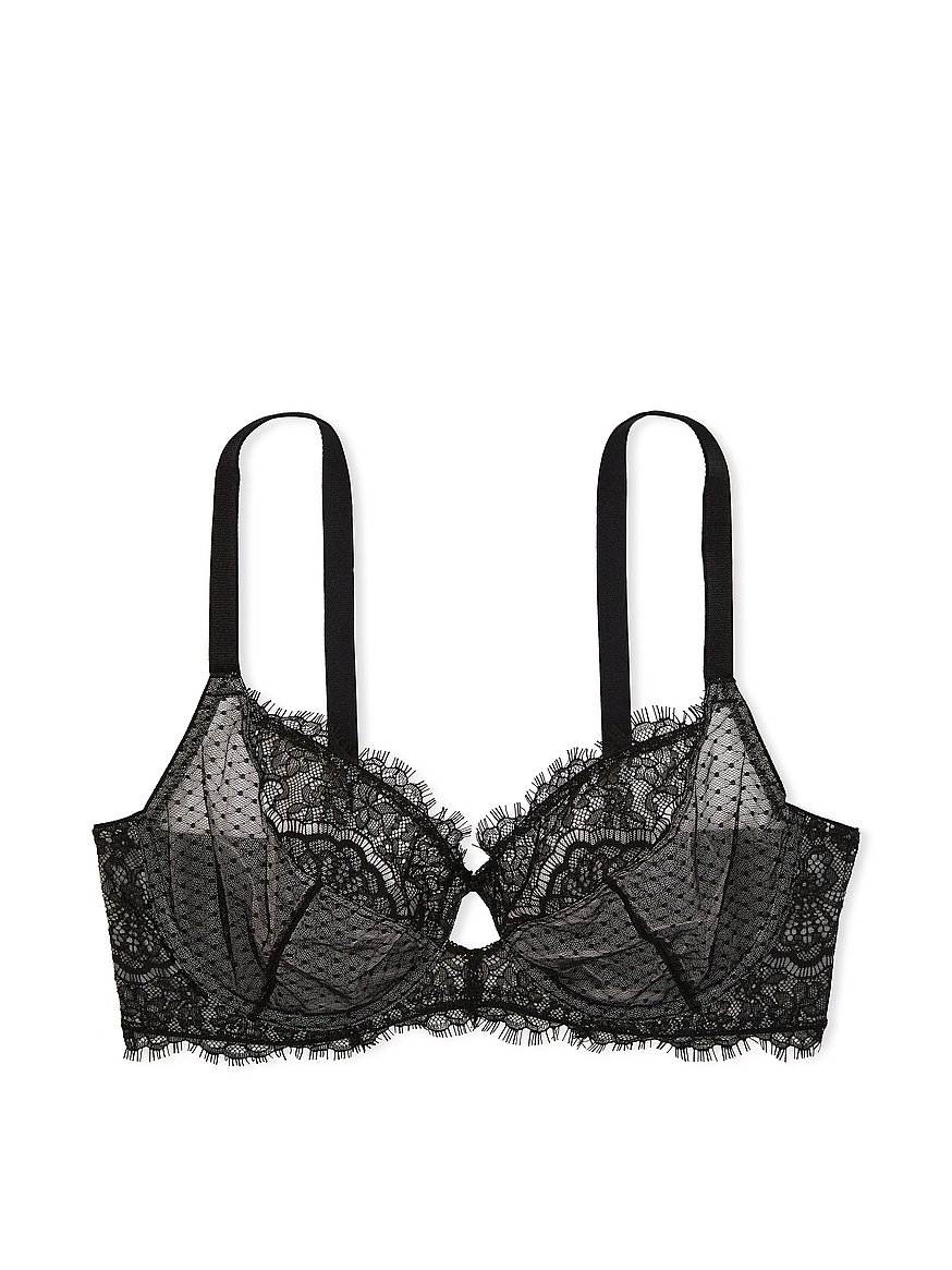 Buy Black Recycled Lace Full Cup Bra 34D, Bras