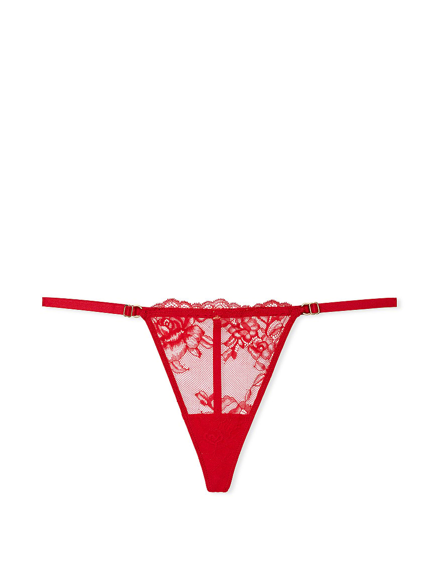 Red Lace G-string for Men, Adjustable, Lined, Comfortable Thong 