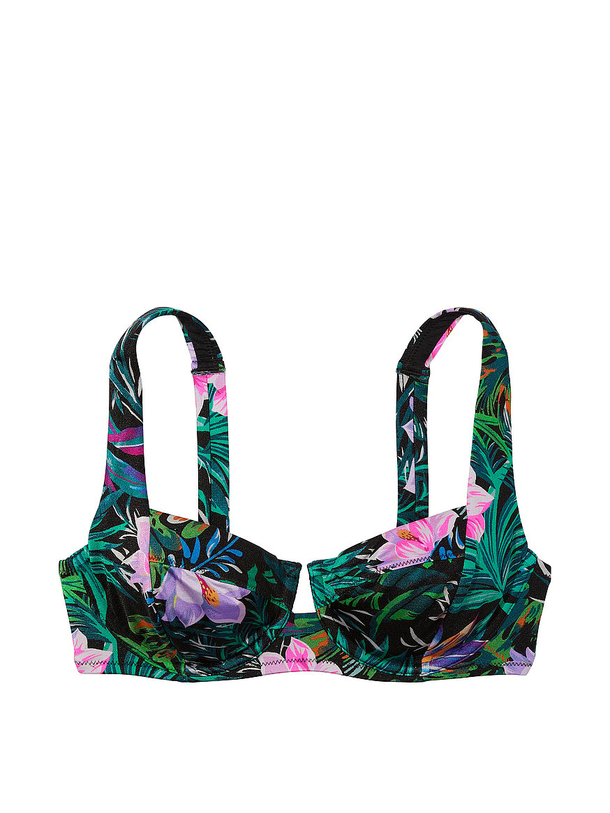 Victoria Secret Light Push Black Halter Embroidery & Sequin Bikini Swim 2  PC Set