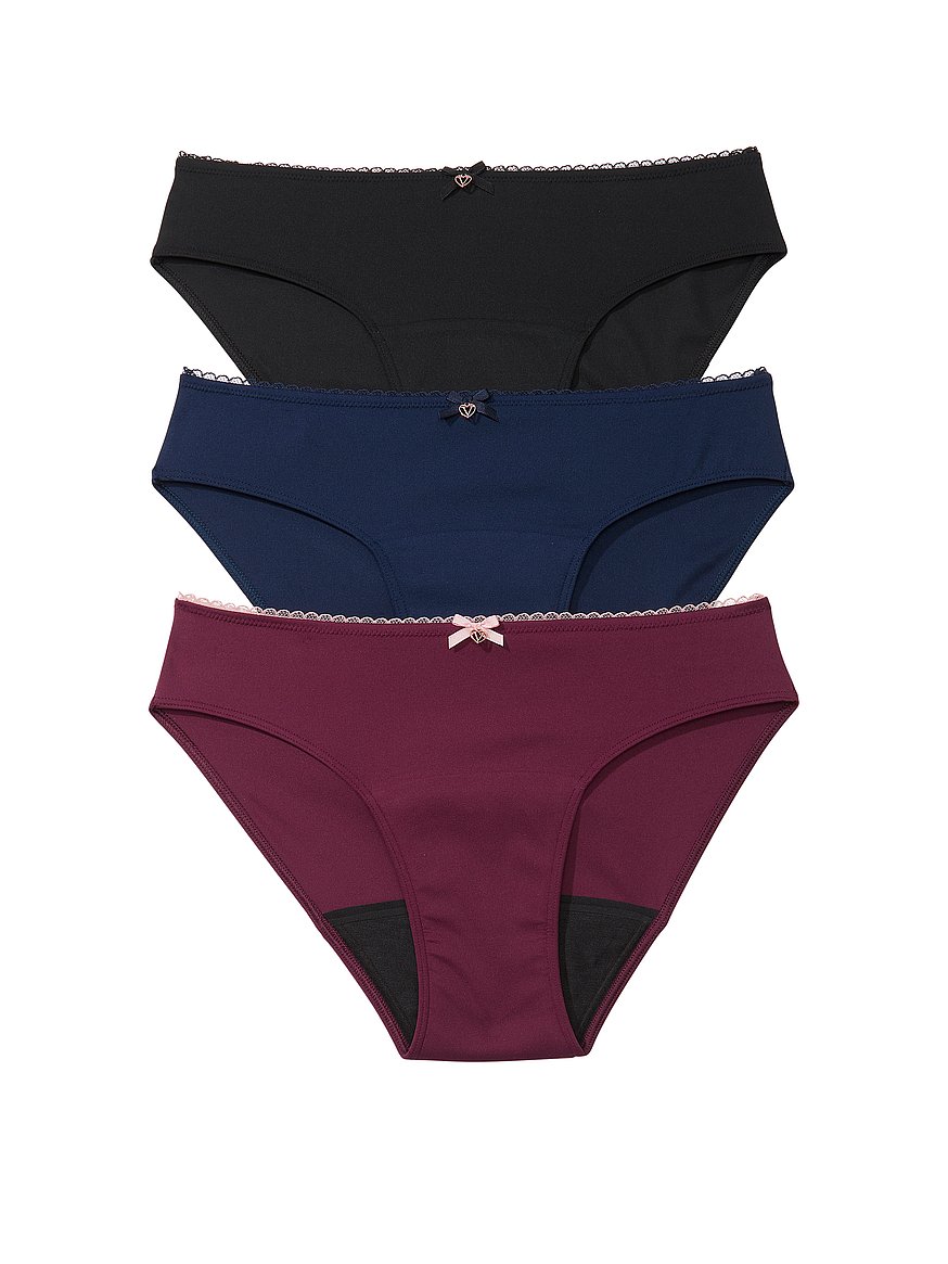 High Waisted Light Control Satin Full Coverage Women's Brief Panties  Multi-Pack