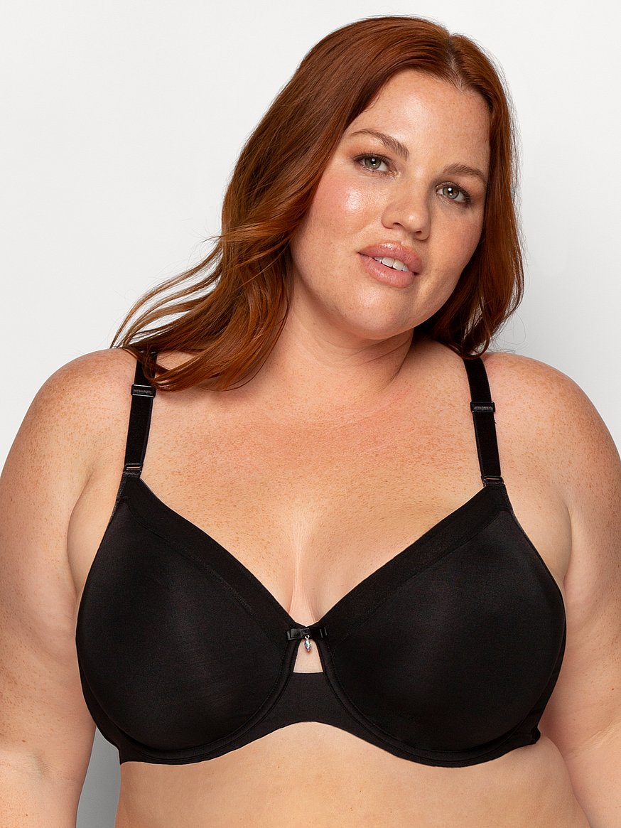 HIPS & CURVES  Women's Plus Size Smooth Plunge Bra - shocking - 38D -  ShopStyle