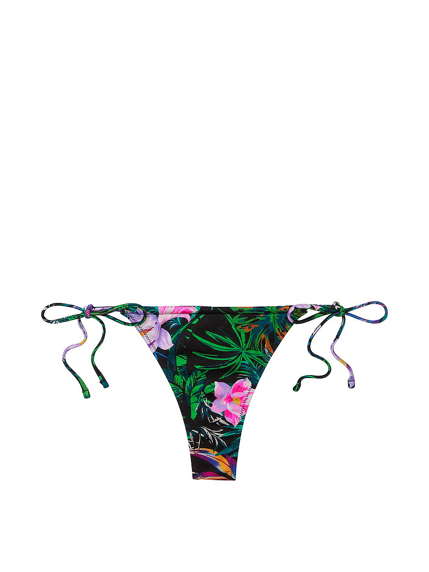 VICTORIA SECRET SWIM Lace Up Strappy Bikini Swimsuit 38DD Side Tie Bottom L  XL