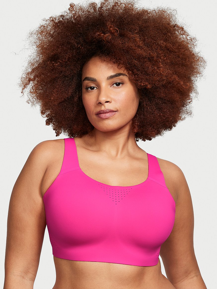 PARFAIT Power Fit Women's Full Figure Moisture Wicking Medium Support  Sports Bra P6002-Black w Pink Blush-38E