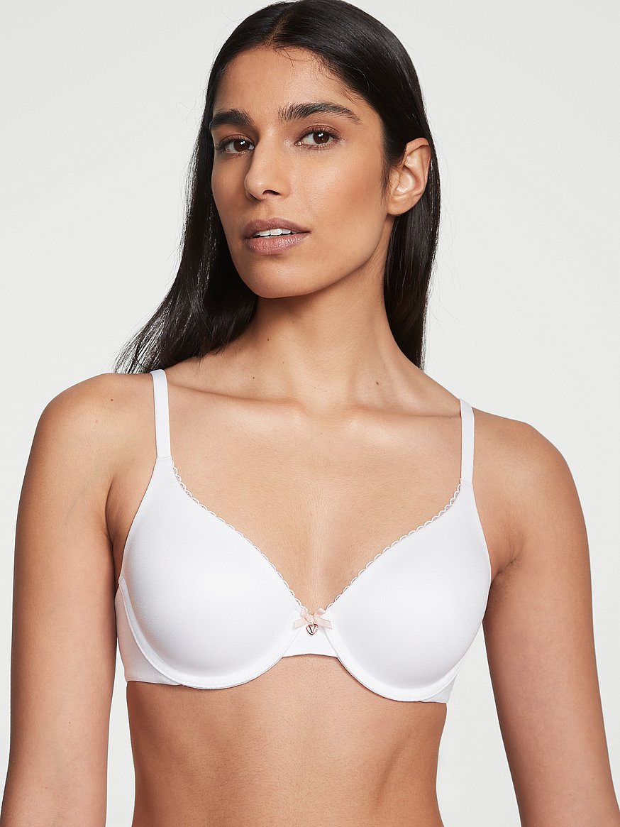 Smooth Lightly Lined Full Coverage Bra with Lace Trim