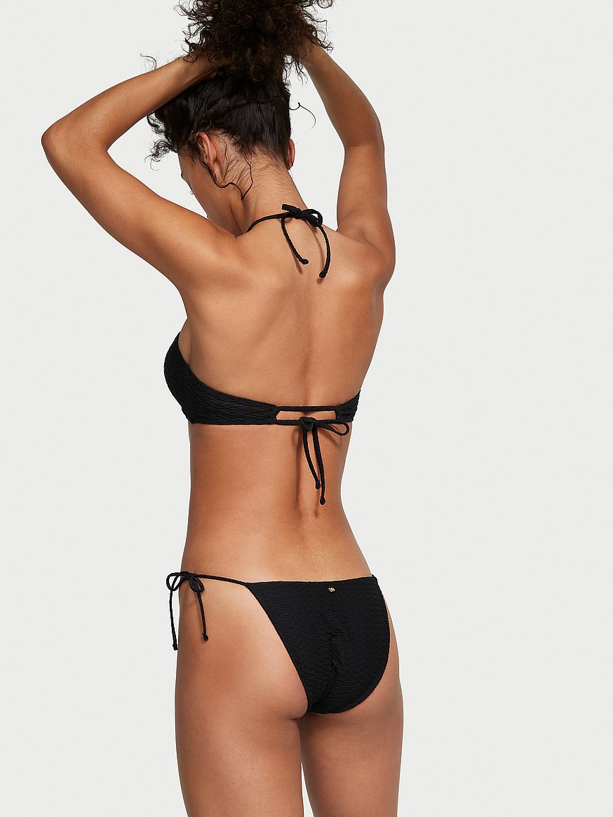 Adjustable Cheeky Bikini Bottom in Black