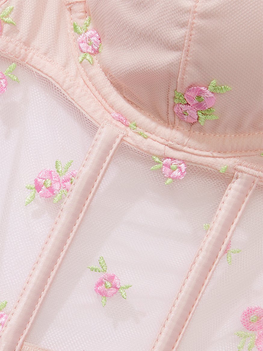 Buy Strapless Floral Embroidery Corset Top - Order Bras online 1122943900 - Victoria's  Secret US