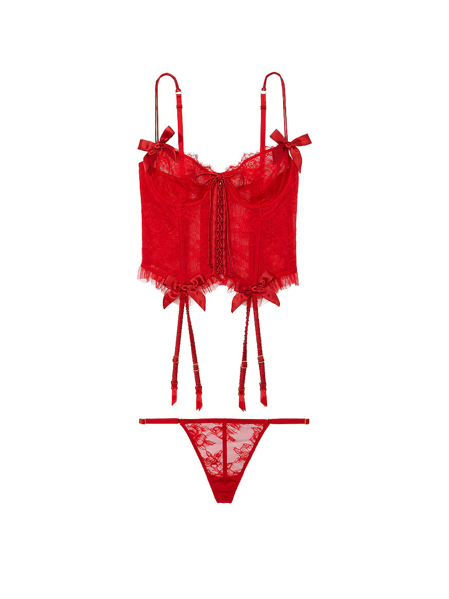 Buy Rose Lace & Grommet Strappy Corset Top - Order Bras online 1123845600 -  Victoria's Secret US