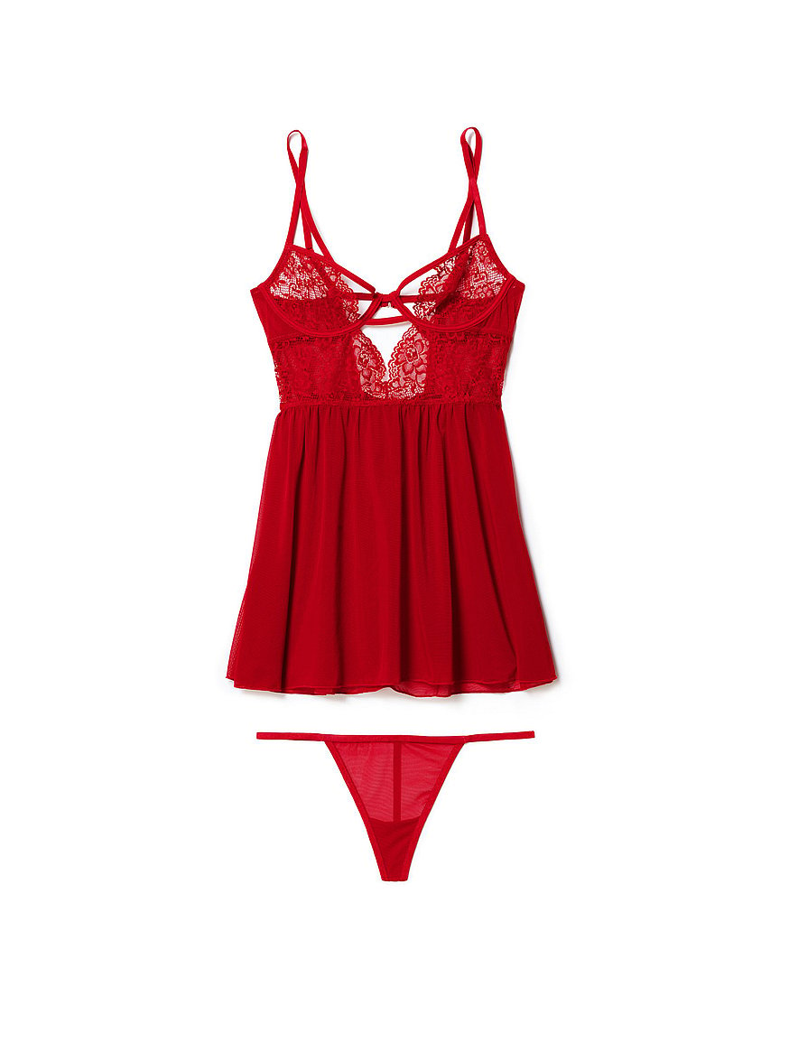 Victoria's Secret, Intimates & Sleepwear, Victorias Secret Baby Doll  Lingerie Top Red