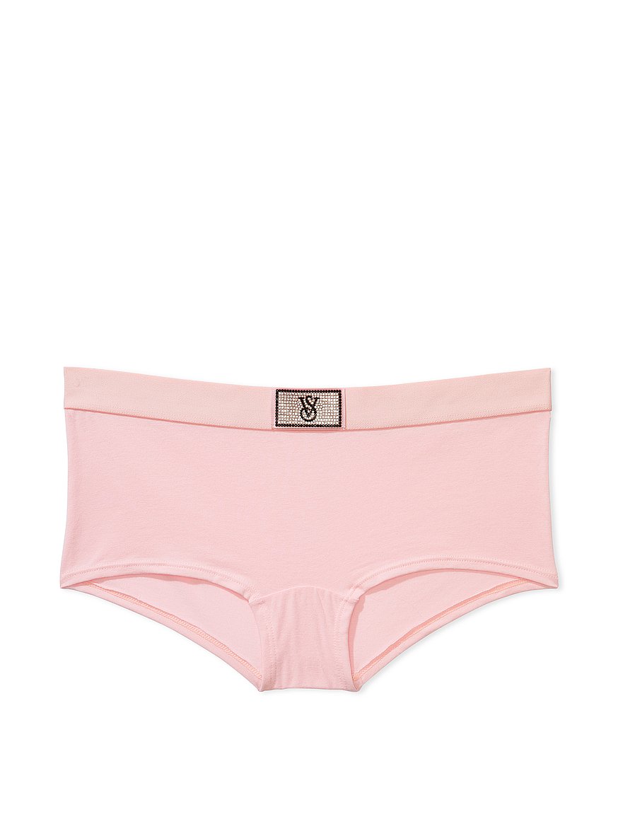 Victoria's Secret PINK Logo Boyshort Panty Pink Small NEW