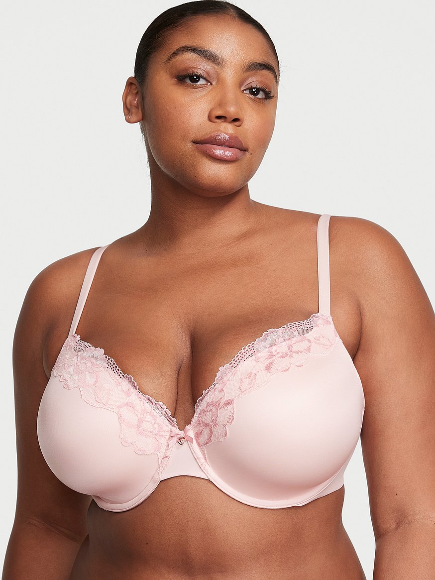 Buy Victoria's Secret Vintage Rose Pink Smooth Lace Wing Push Up Bra from  Next Luxembourg