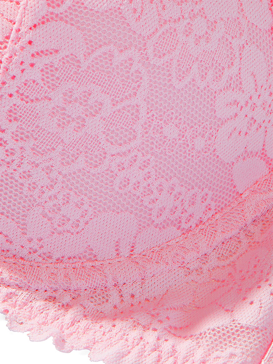 VICTORIA SECRET 2PC Very Sexy Crochet Lace Pink High neck Bra 34D