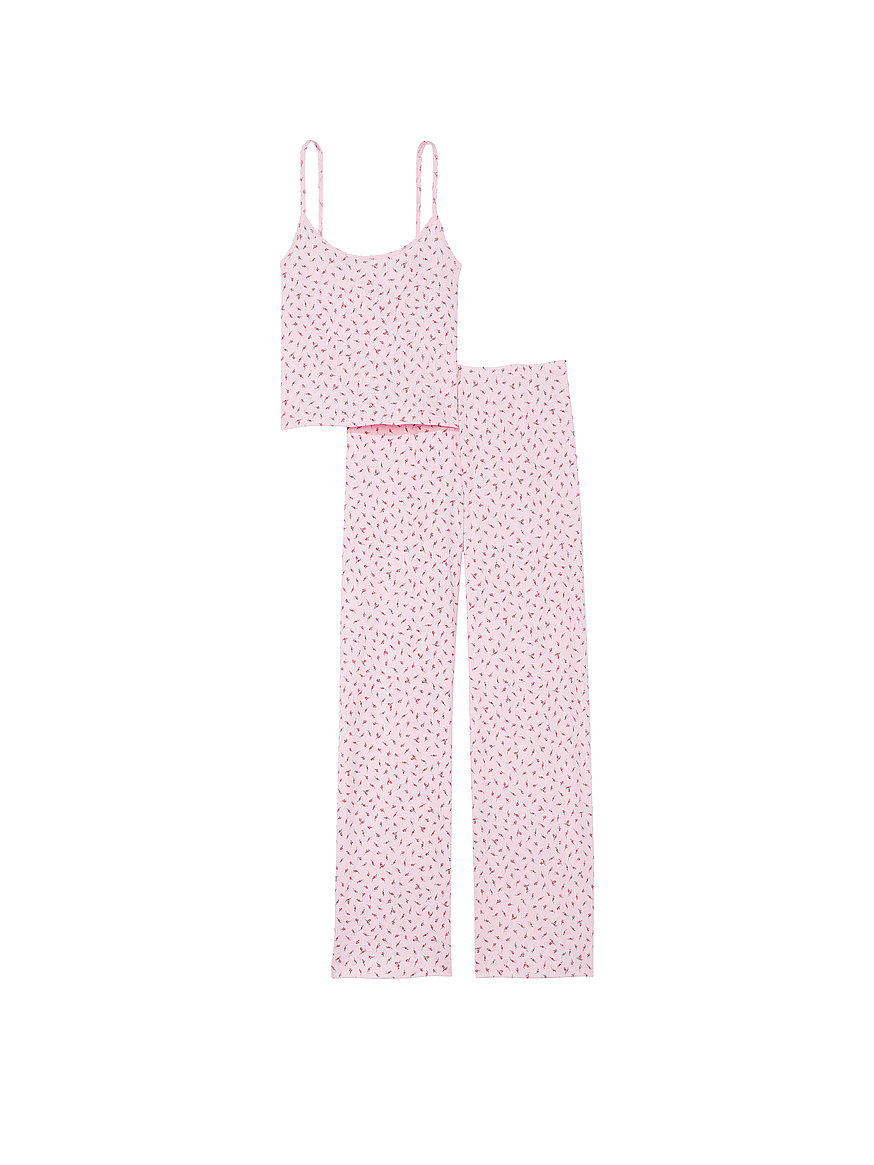 Cotton Heart Pointelle Long Pajama Set