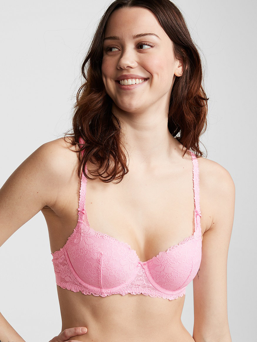 Balconette Bras for Women, Push Up Sexy Lace Embroidery Half Cup
