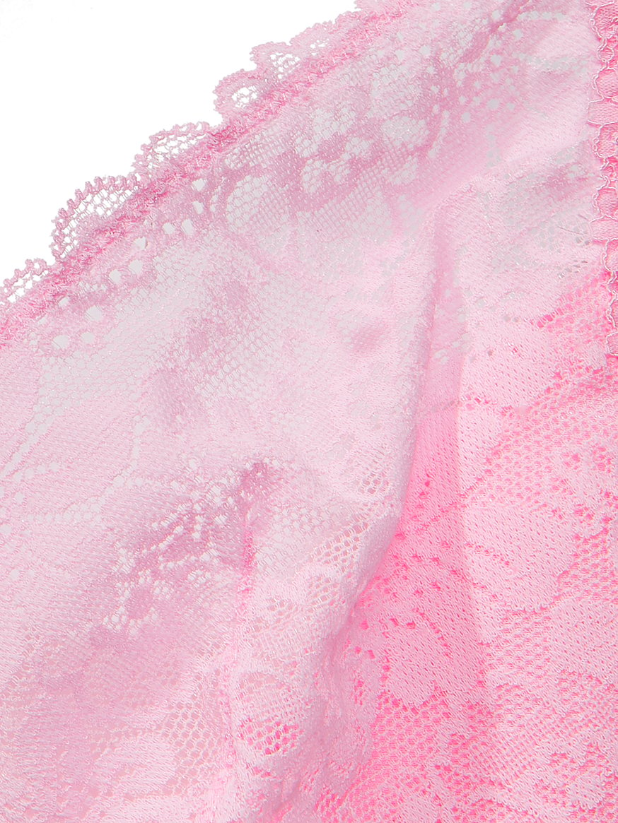 Garden Maze Lace Unlined Plunge Bra in Pink