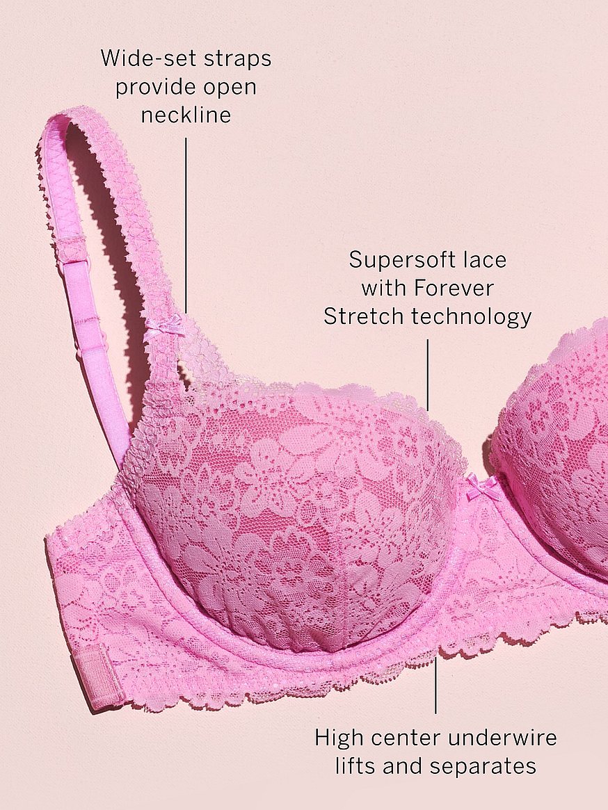 Fashion Bug Balconette Padded Underwire Women's Pink Bra Size 48D