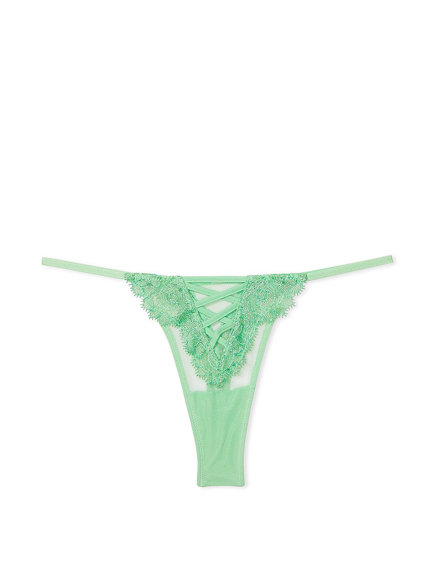 Victoria Secret Dream Angels embroidery Floral Sheer High Thong