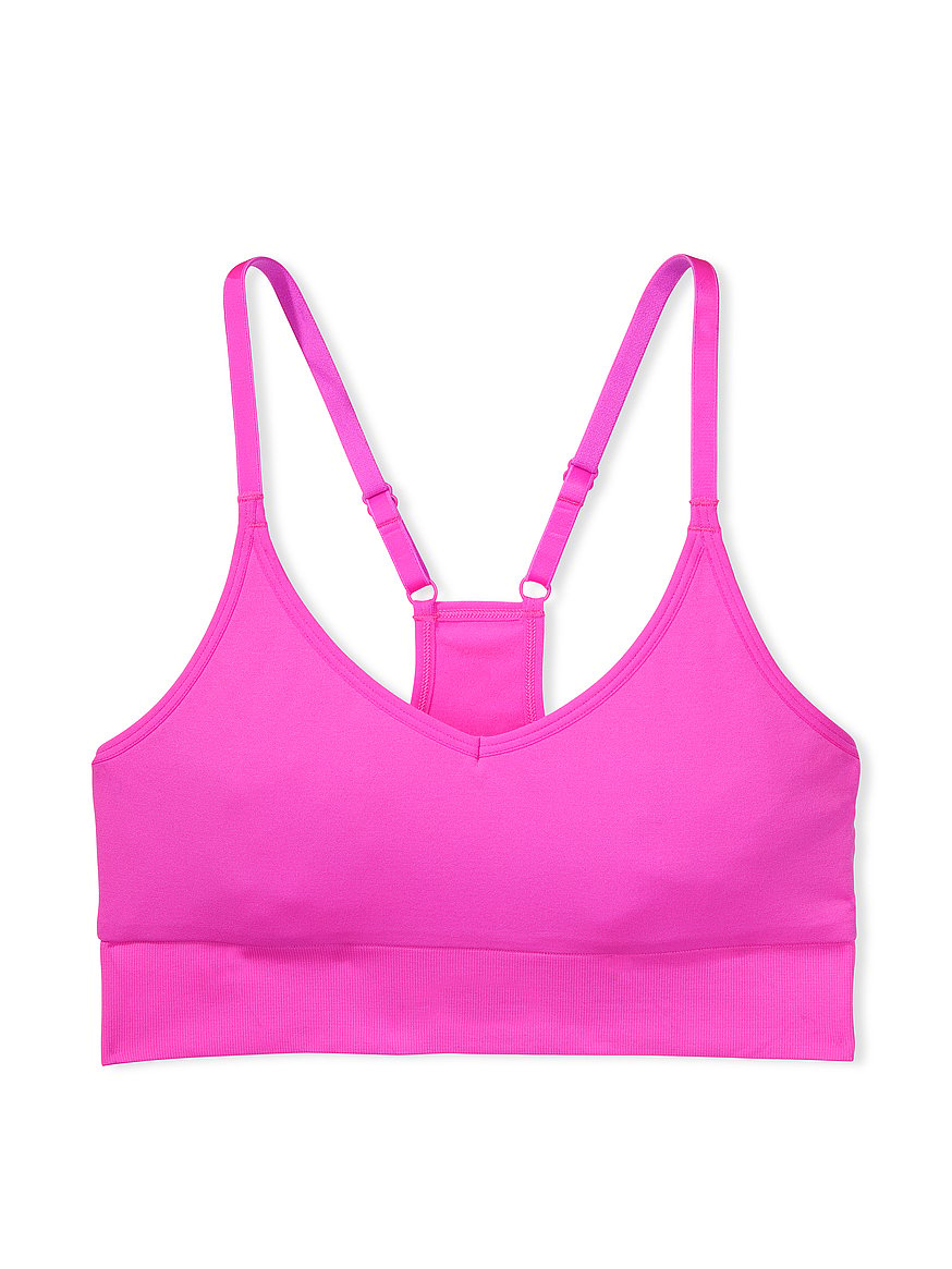 WOMEN'S Bright Pink No Wire Lightly Padded Racer Back Sports Bra Size 44D