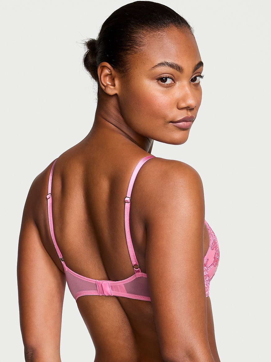 Victoria's Secret Very Sexy Push Up Floral Embroidery Bra Cheeky