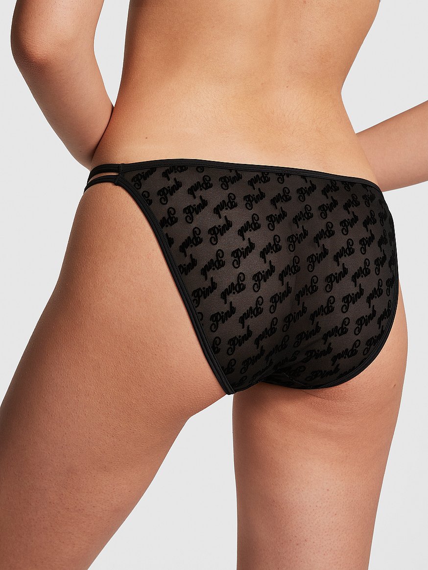 Buy Logo Mesh Strappy Cheeky Panty - Order Panties online 5000009711 - PINK  US