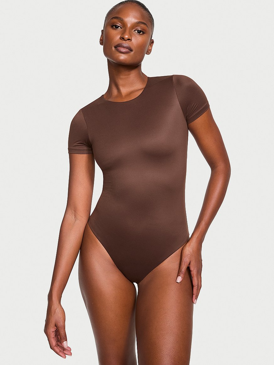 Brown Long Sleeve Bodysuits for Women