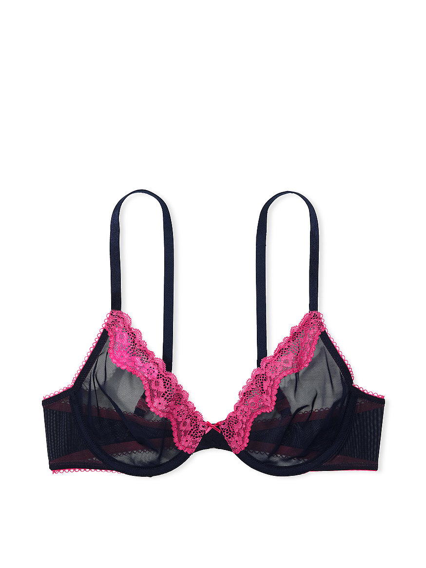 Victoria's Secret BODY BY VICTORIA UNLINED DEMI Bra lacey front SIZE 32D  Good Co - $12 - From Tiffany