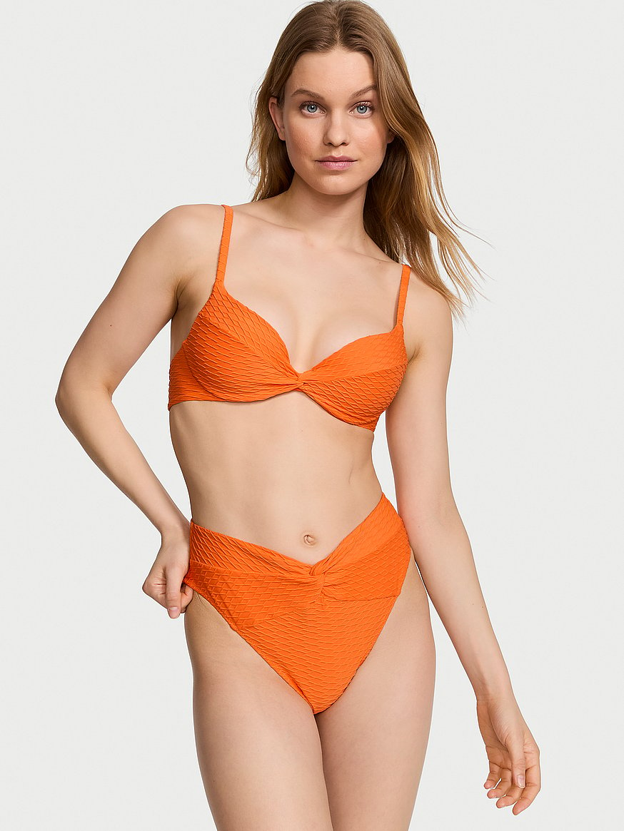 Mix & Match High-Waist Twist Cheeky Bikini Bottom