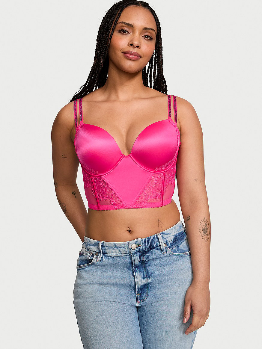 VICTORIA online SECRET HOT PINK CORSET TOP:)