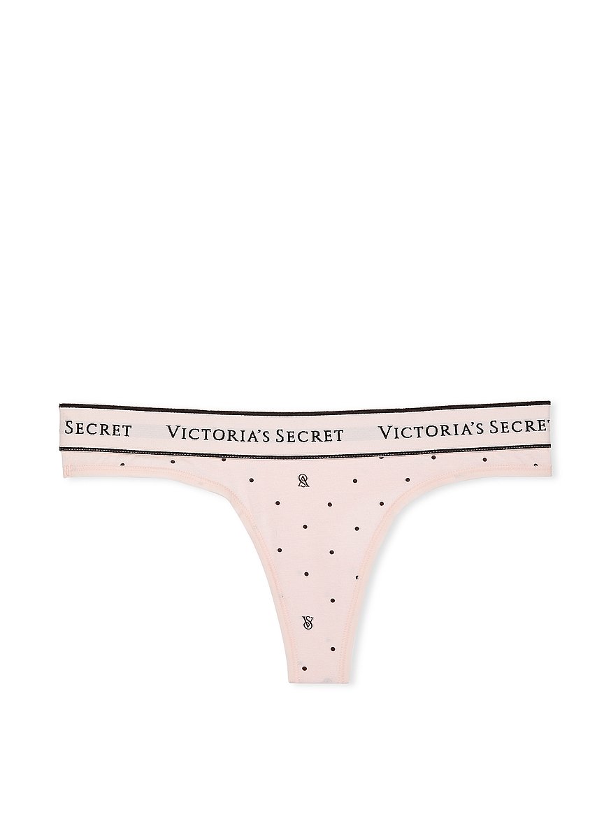 Logo Cotton Thong Panty