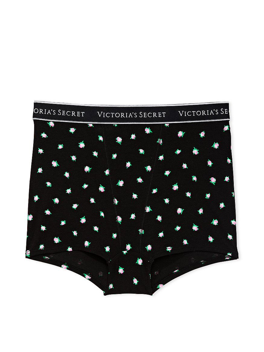 Logo Cotton High-Waist Boyshort Panty