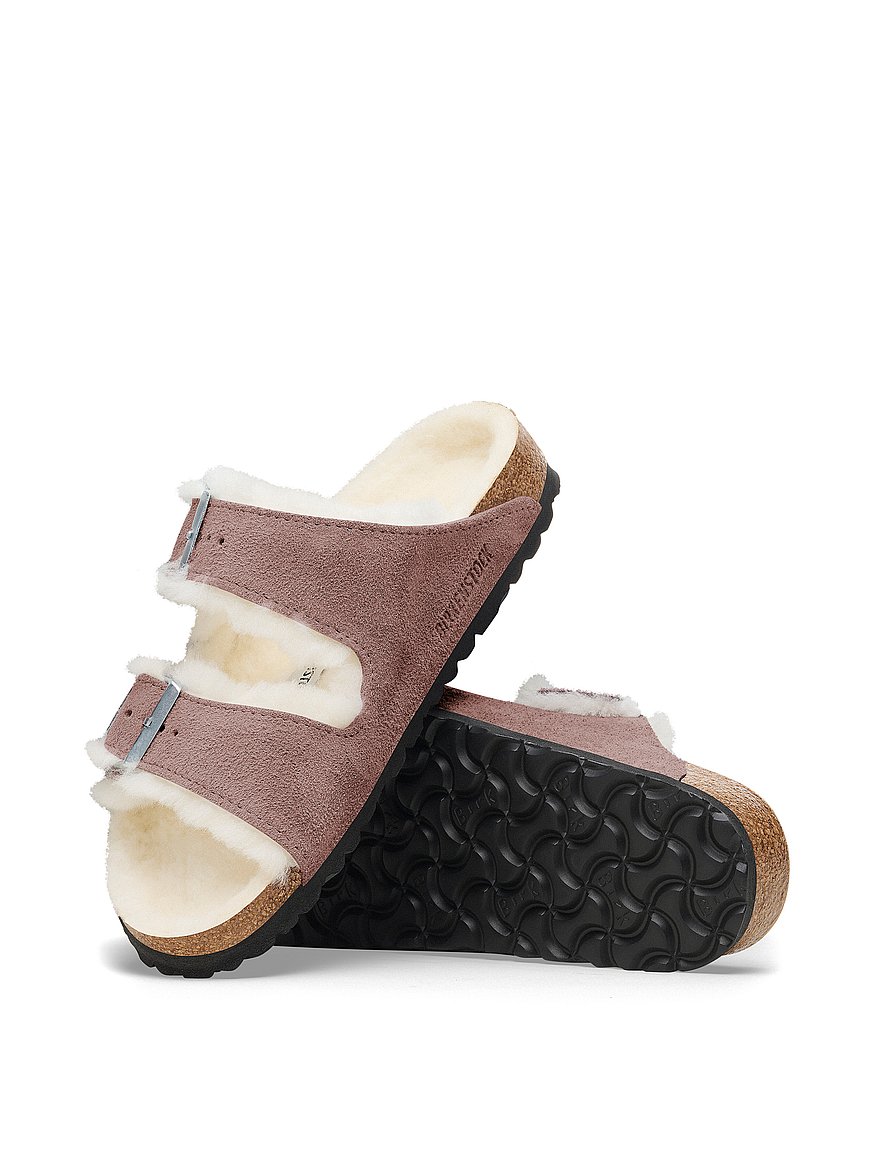 Mauve shearling Arizona outlets Birkenstocks