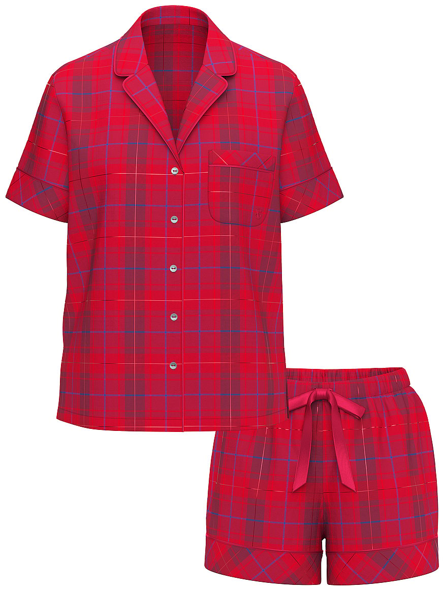 Plaid pajama set shorts sale