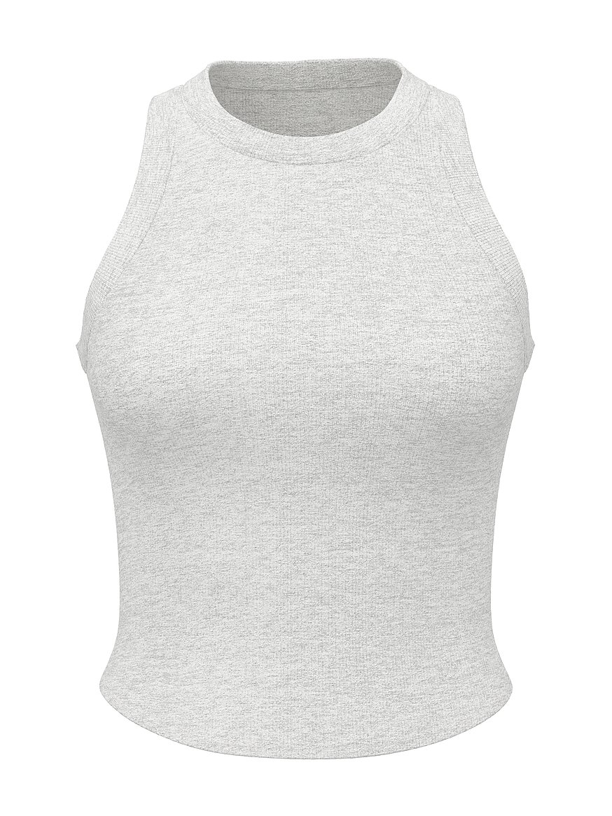 High-Neck Ribbed Tank