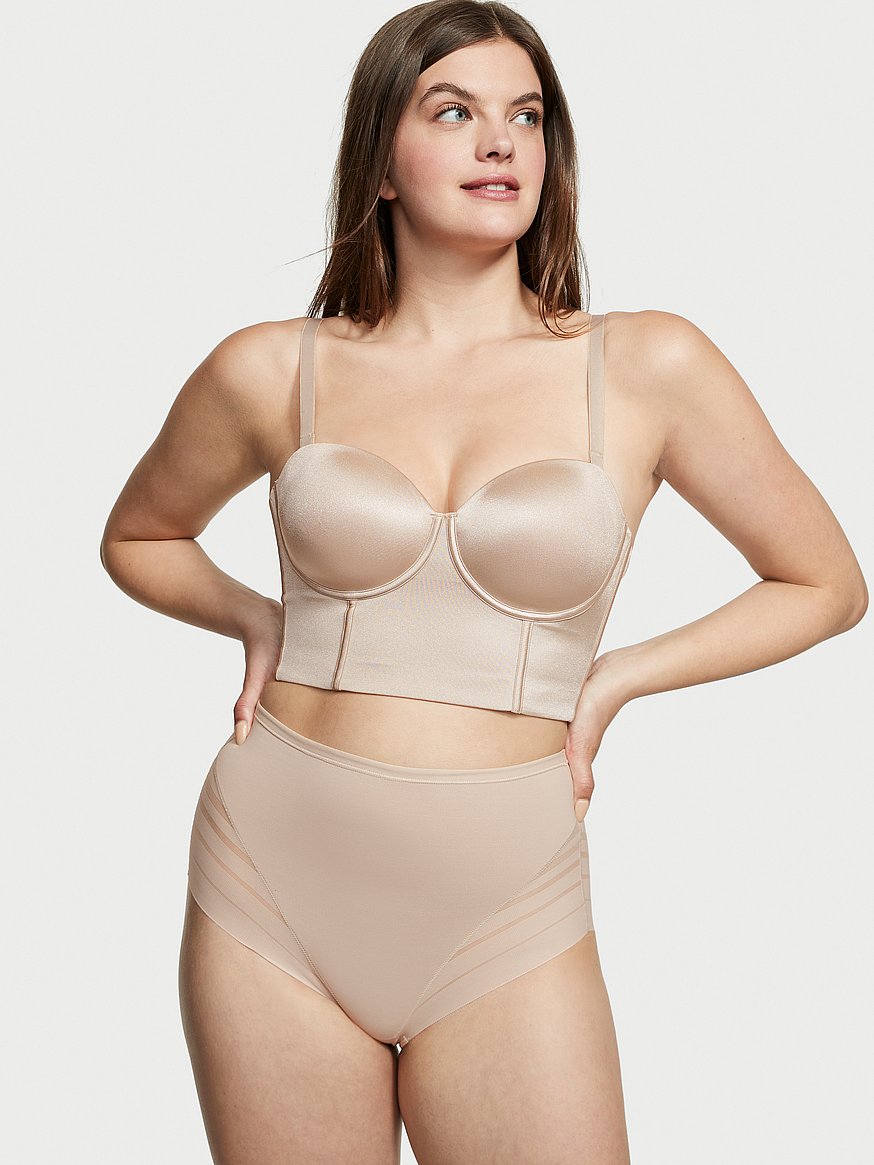 Leonisa Strapless Underwire Full Coverage Longline Bra - Back Smoothing  Bras for Women Beige : : Clothing, Shoes & Accessories